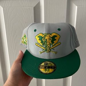 Gray Yellow Green New Era Cap